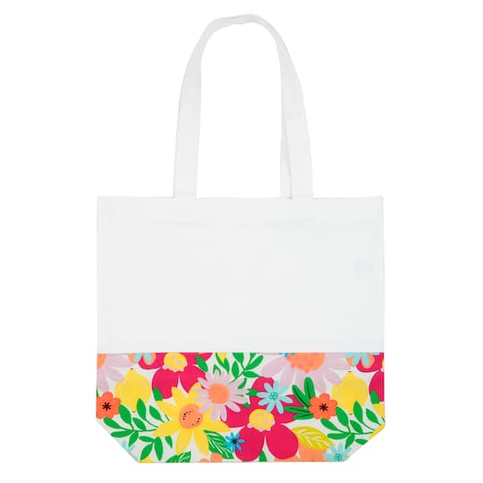 Floral &#x26; White Summer Tote by Make Market&#xAE;